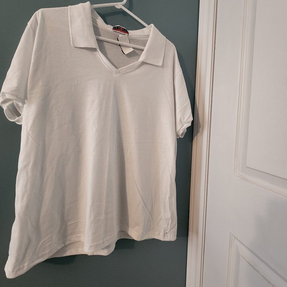 Women's White Golf Shirt, Jerzeez, Size 2XL, NWT